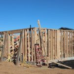 Framing stages of new home construction in sunny Elk Grove, California.